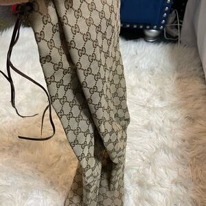Gucci GG logo Designer Beige Patterned Women's Boots